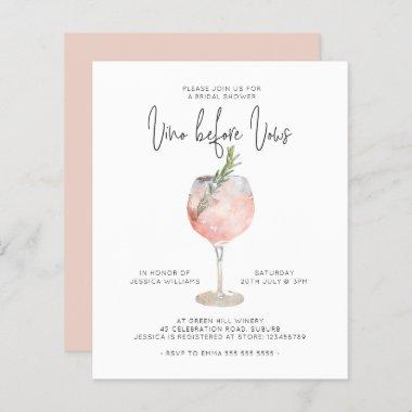 Budget Elegant Pink Vino Before Vows Bridal Shower