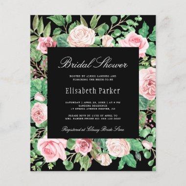 Budget elegant roses bridal shower Invitations