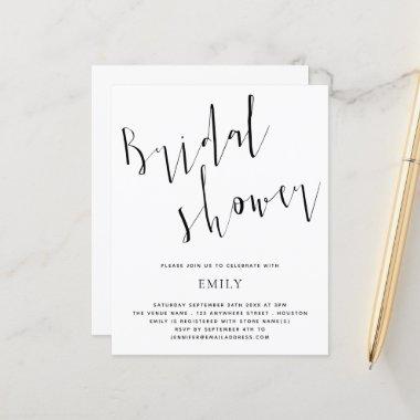 Budget Elegant Script Bridal Shower Invitations
