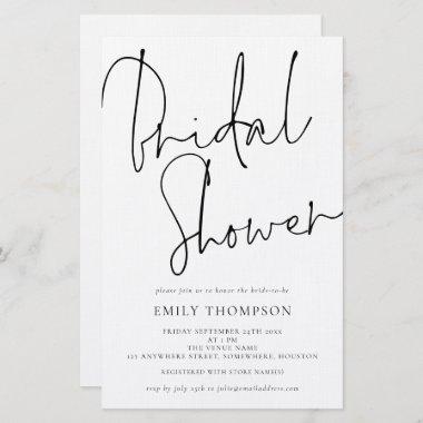 Budget Elegant Script Bridal Shower Larger Invite