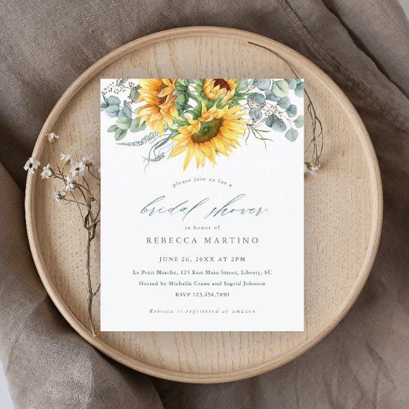Budget Elegant Sunflower Bridal Shower Invitations