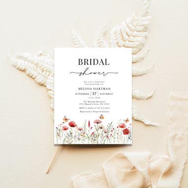 Budget Elegant Wildflower Bridal Shower Invitations