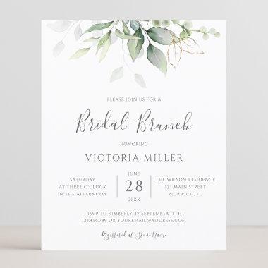 Budget Eucalyptus Bridal Brunch Invitations