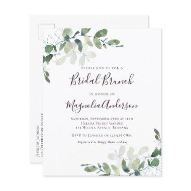 Budget Eucalyptus Bridal Brunch Post Invite