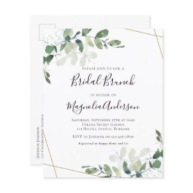 Budget Eucalyptus Bridal Brunch Post Invite