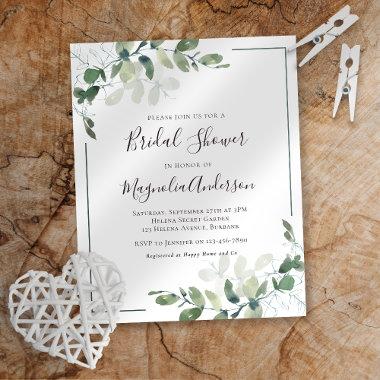 Budget Eucalyptus Bridal Shower Invitations