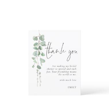 Budget Eucalyptus Bridal Shower Thank You