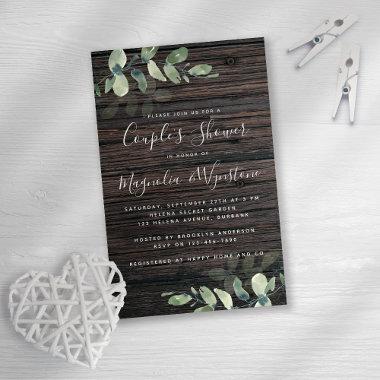 Budget Eucalyptus Couple's Shower Invitations