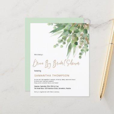 Budget Eucalyptus Drive By Bridal Shower Invite