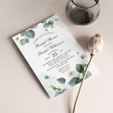 Budget Eucalyptus Foliage Bridal Shower Invitations