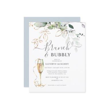 Budget Eucalyptus Gold Dusty Blue Bridal Shower