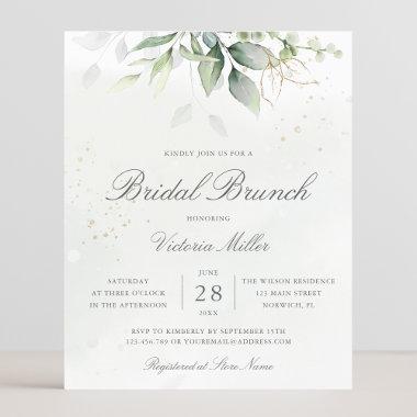 Budget Eucalyptus Greenery Bridal Brunch Invite