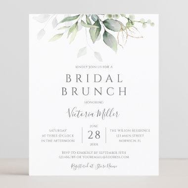 Budget Eucalyptus Greenery Bridal Brunch Invite