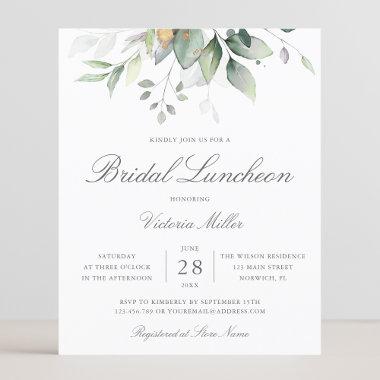 Budget Eucalyptus Leaves Bridal Luncheon