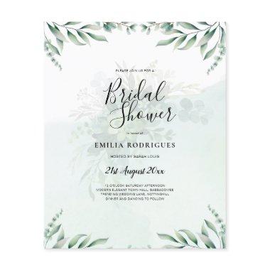 Budget Eucalyptus Leaves Greenery Wedding QR CODE Flyer