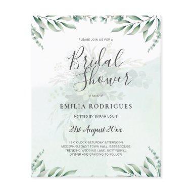 Budget Eucalyptus Leaves Greenery Wedding QR CODE Flyer
