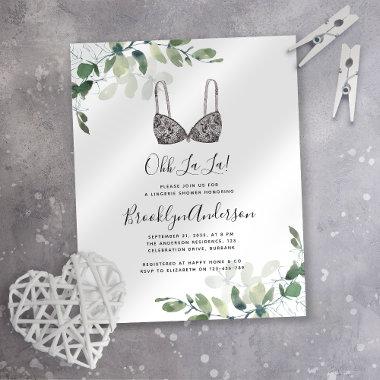 BUDGET Eucalyptus Lingerie Shower Invitations