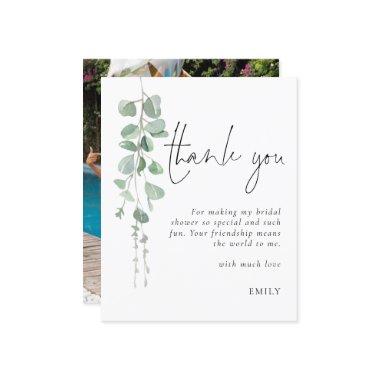 Budget Eucalyptus Photo Bridal Shower Thank You