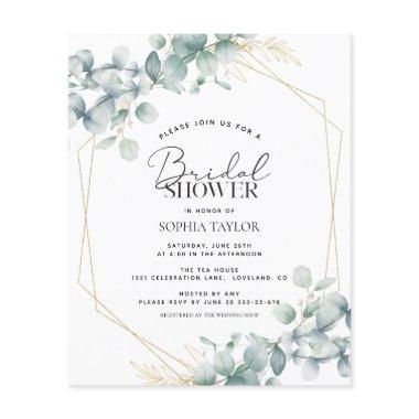 Budget Eucalyptus Sage Bridal Shower Invitations