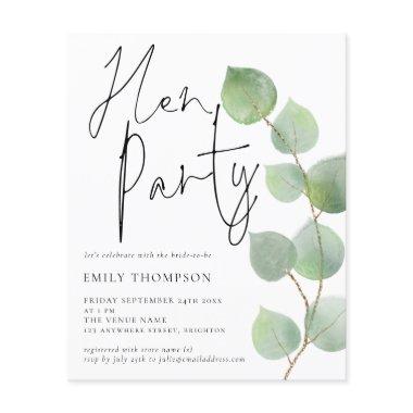Budget Eucalyptus Script Hen Party