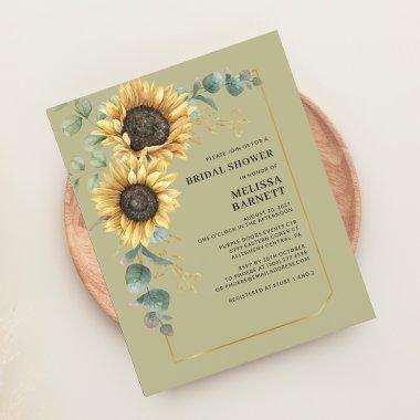 Budget Eucalyptus Sunflower  Invite