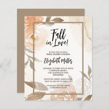 Budget Fall in Love Bridal Shower Invitations