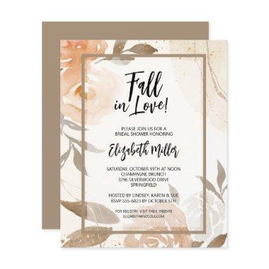 Budget Fall in Love Bridal Shower Invitations