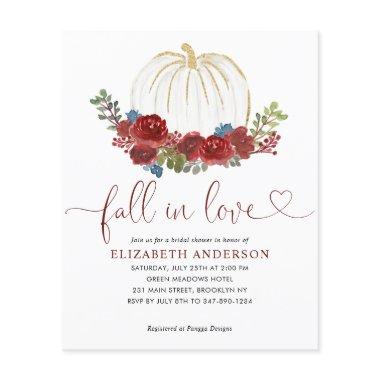 Budget Fall in Love Burgundy Pumpkin Bridal Shower