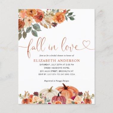 Budget Fall in Love Floral Pumpkin Bridal Shower