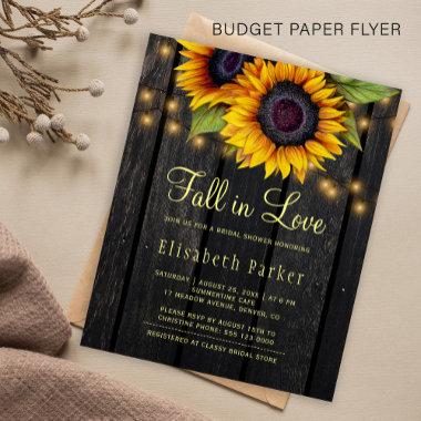 Budget fall in love sunflower bridal shower invite flyer