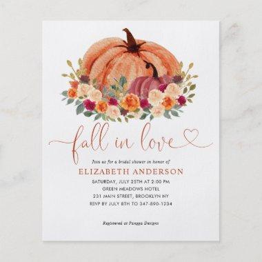 Budget Fall Love Terracotta Pumpkin Bridal Shower Flyer