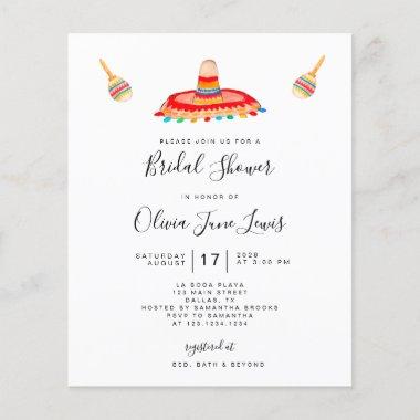Budget Fiesta Sombrero Bridal Shower Invitations