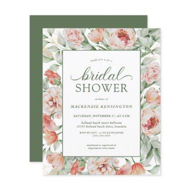 BUDGET Floral Blush Sage Green Bridal Shower