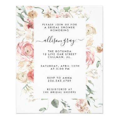 Budget Floral Bridal Invitations | Annabeth Flyer