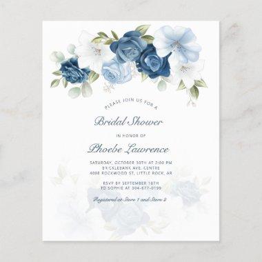 Budget Floral Bridal Shower Invitations