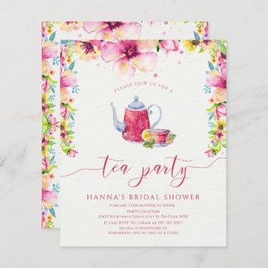 Budget Floral Bridal Shower Tea Party