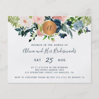 Budget floral bridesmaids brunch Invitations flyer