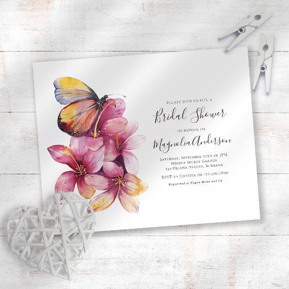 Budget Floral Butterfly Bridal Shower Invitations