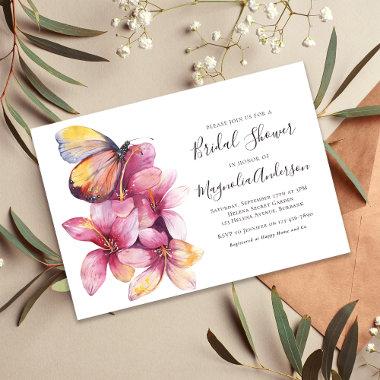 Budget Floral Butterfly Bridal Shower Invitations