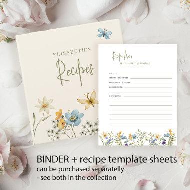 Budget floral recipe sheet template for binder