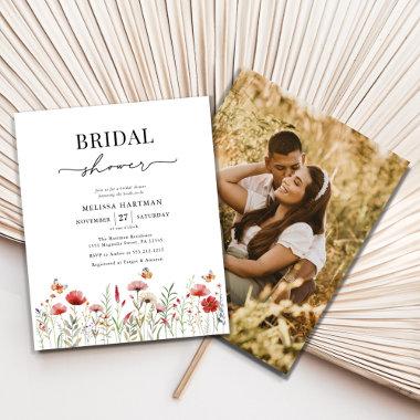 Budget Floral Wildflowers Bridal Shower Invitations