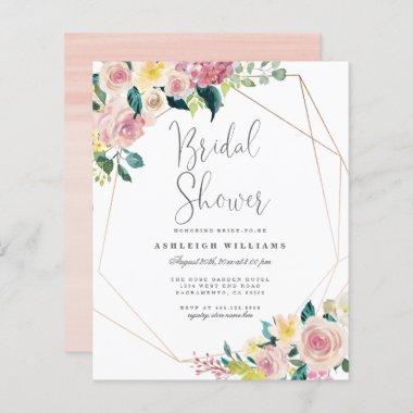 Budget Flowers Greenery Geometric Bridal Shower