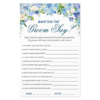Budget FLYER PAPER Blue Hydrangea Floral Game