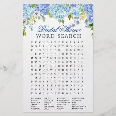 Budget FLYER PAPER Blue Hydrangea Word Search Game