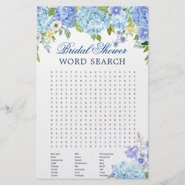 Budget FLYER PAPER Blue Hydrangea Word Search Game