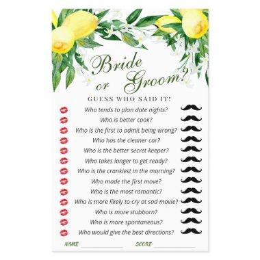 Budget FLYER PAPER Chic Lemons Blossom Bridal Game