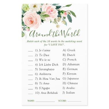 Budget FLYER PAPER Pink Blush Greenery Bridal Game