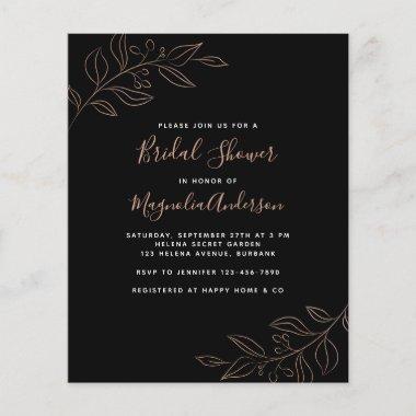 BUDGET Foil Botanical Bridal Shower Invitations