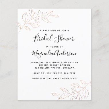 BUDGET Foil Botanical Bridal Shower Invitations