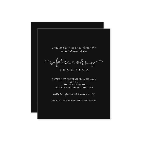 Budget Future Mrs  Black White Invite
